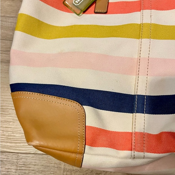 Coach Hadley Multistripe Duffle Tote Shoulder Bag Canvas & Leather main image 3